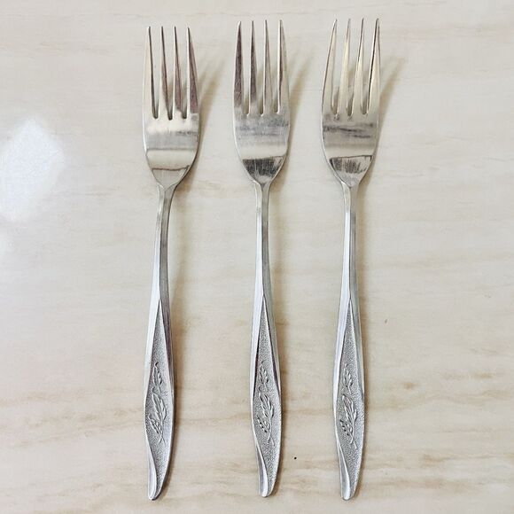 3pc NASCO Vassar Stainless Fork 7 5/8” Textured Glossy Replacement Japan - Picture 1 of 8